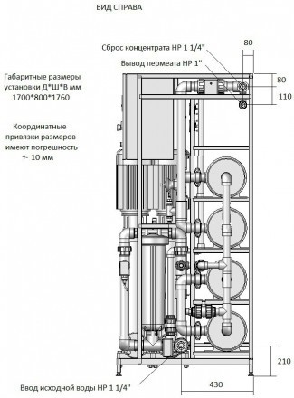 Установка обратного осмоса с насосом (до 4 м3/ч) AWT RO-4/8040 Фильтры воды